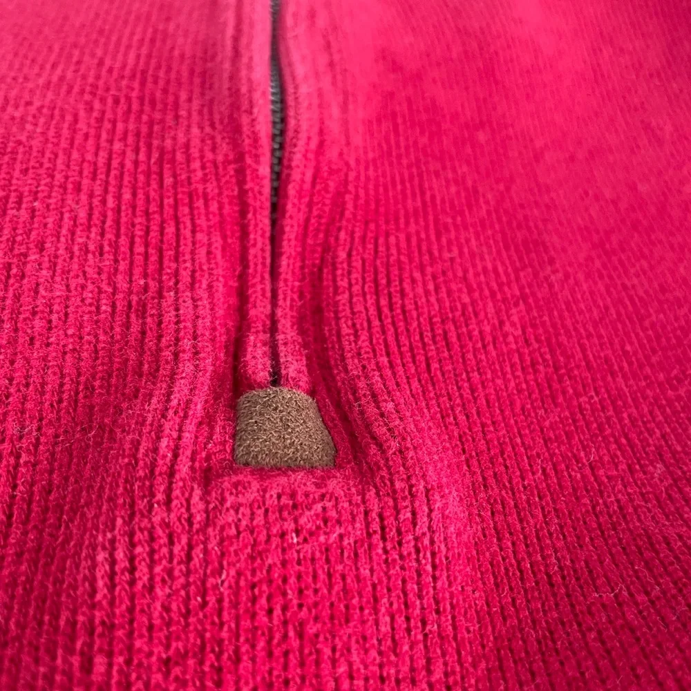 Polo Ralph Lauren Vintage Estate Rib 1/4 Zip Cotton Sweater in Red Size L - Picture 7 of 7